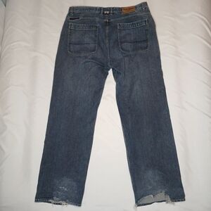 Vtg Y2K Nautica Jeans SELVEDGE Denim 38×34(32) Baggy Straight Leg Destroyed 90s